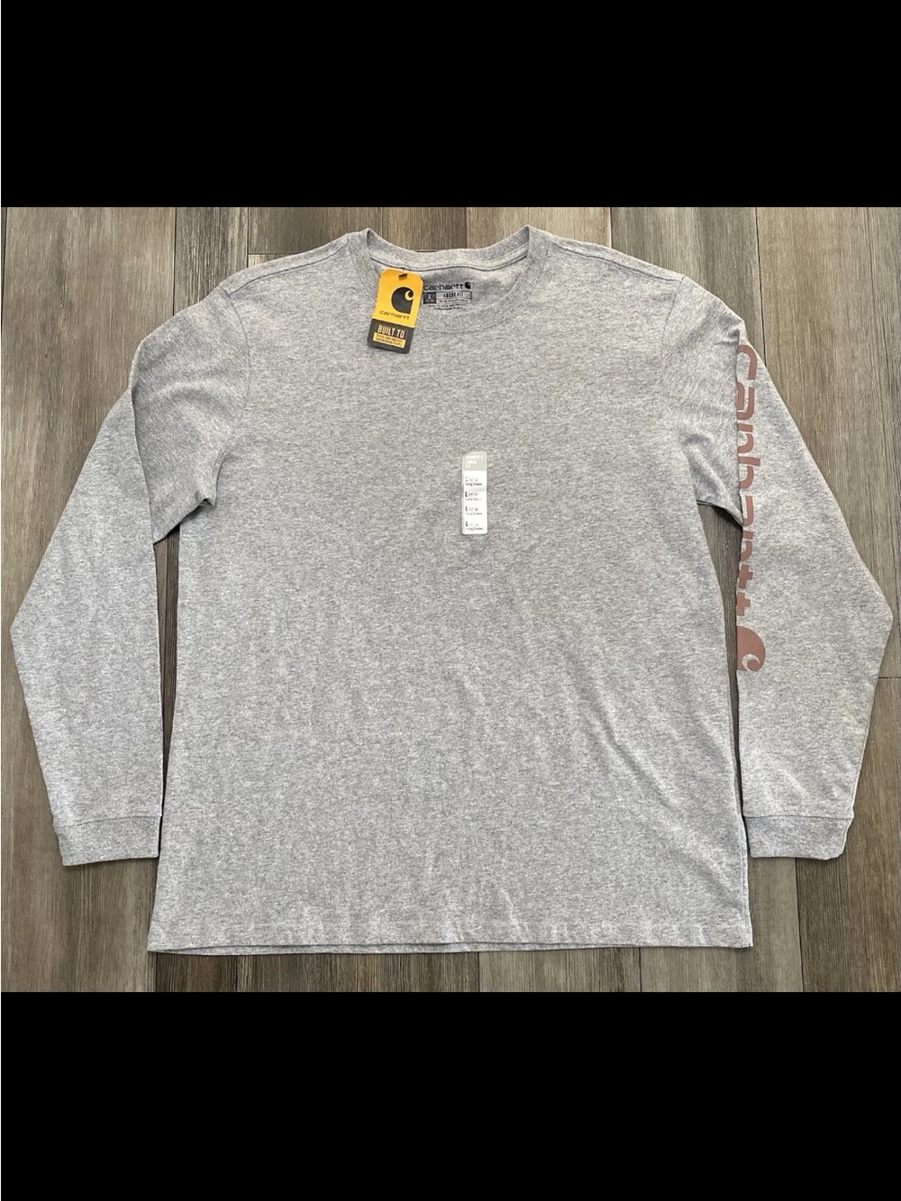 Carhartt Long Sleeve T Shirt Womens L Gray TK0231-W Loose Fit Logo New With Tags